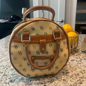 Vintage Dooney & Bourke Multicolor Monogram Round Satchel Bag